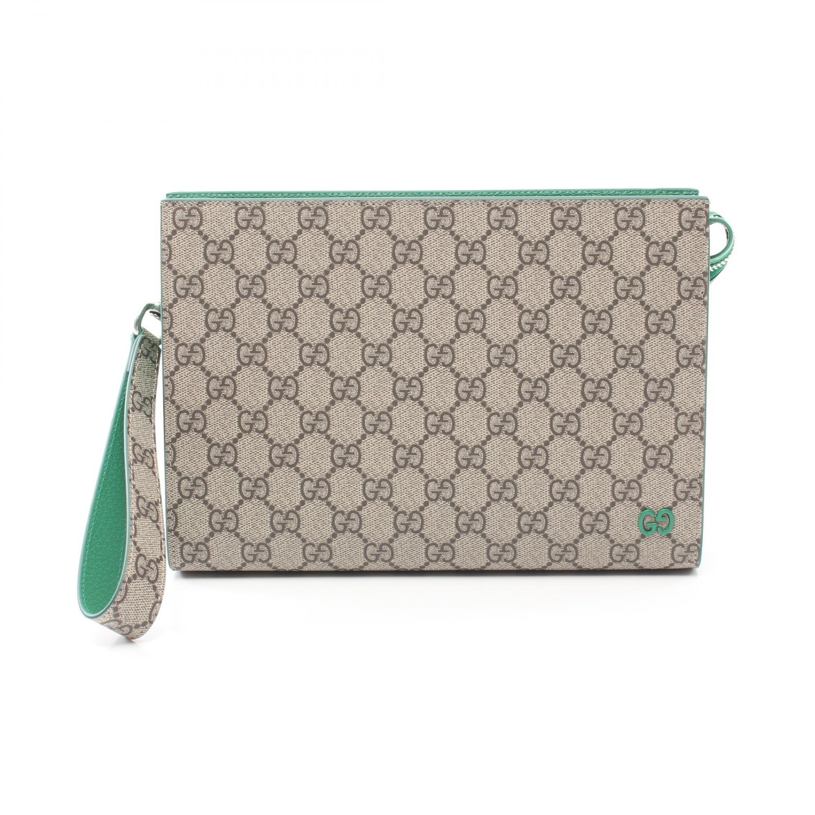 Gucci GG Supreme Clutch Bag PVC Leather