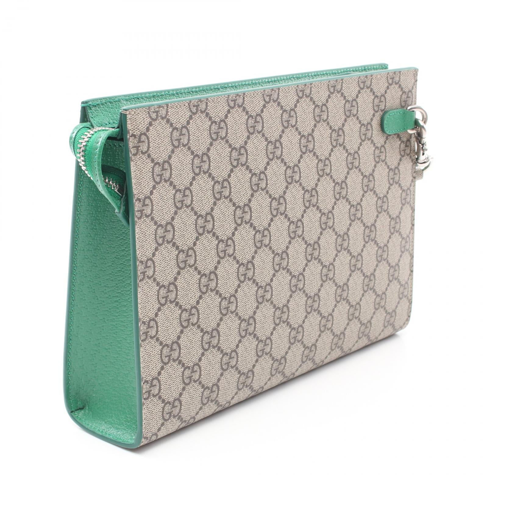 Gucci GG Supreme Clutch Bag PVC Leather