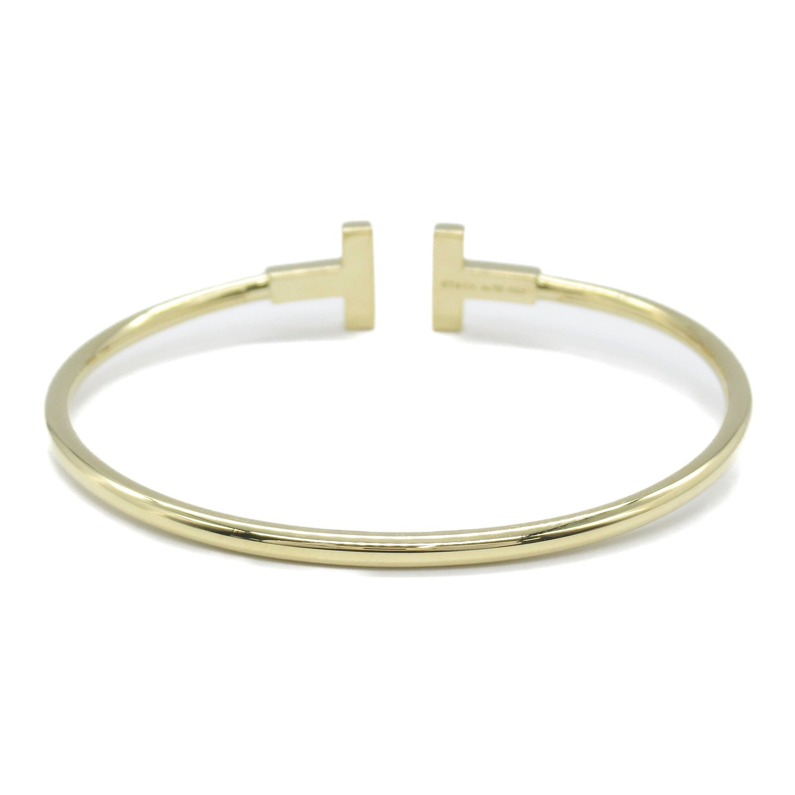 Tiffany & Co T Wire Bangle K18 Yellow Gold Diamond