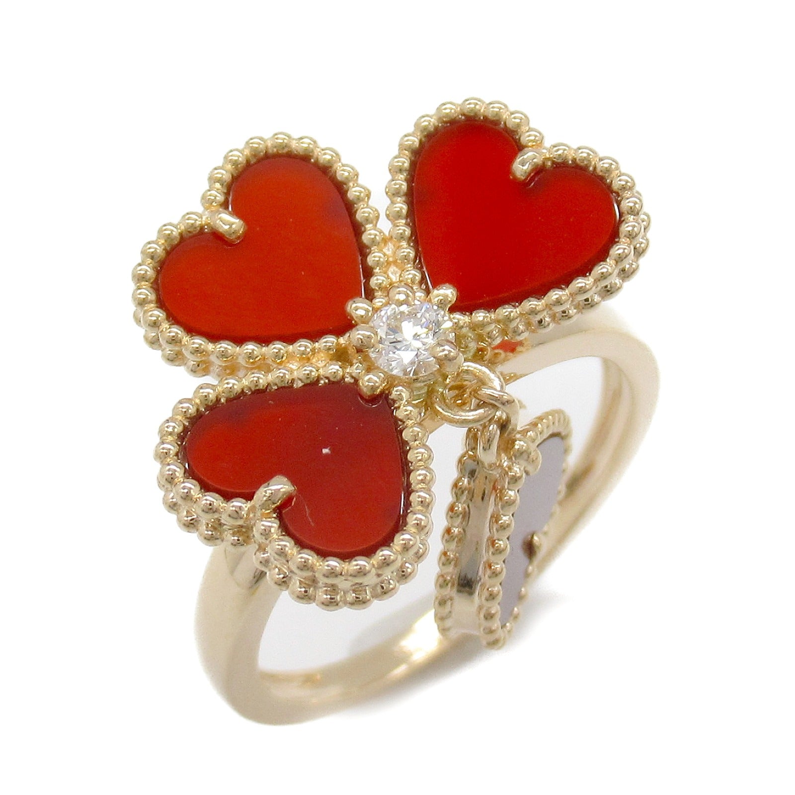 Van Cleef & Arpels Sweet Alhambra Carnelian Ring K18PG