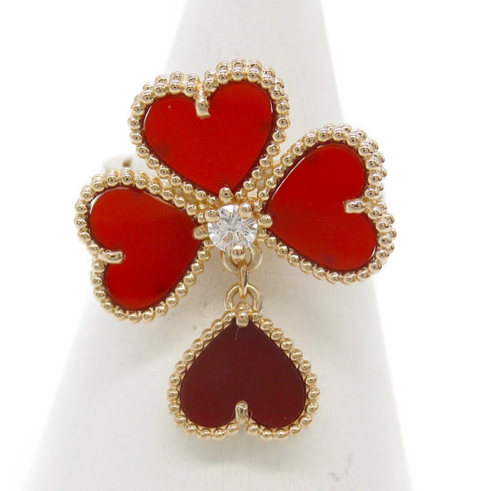 Van Cleef & Arpels Sweet Alhambra Carnelian Ring K18PG