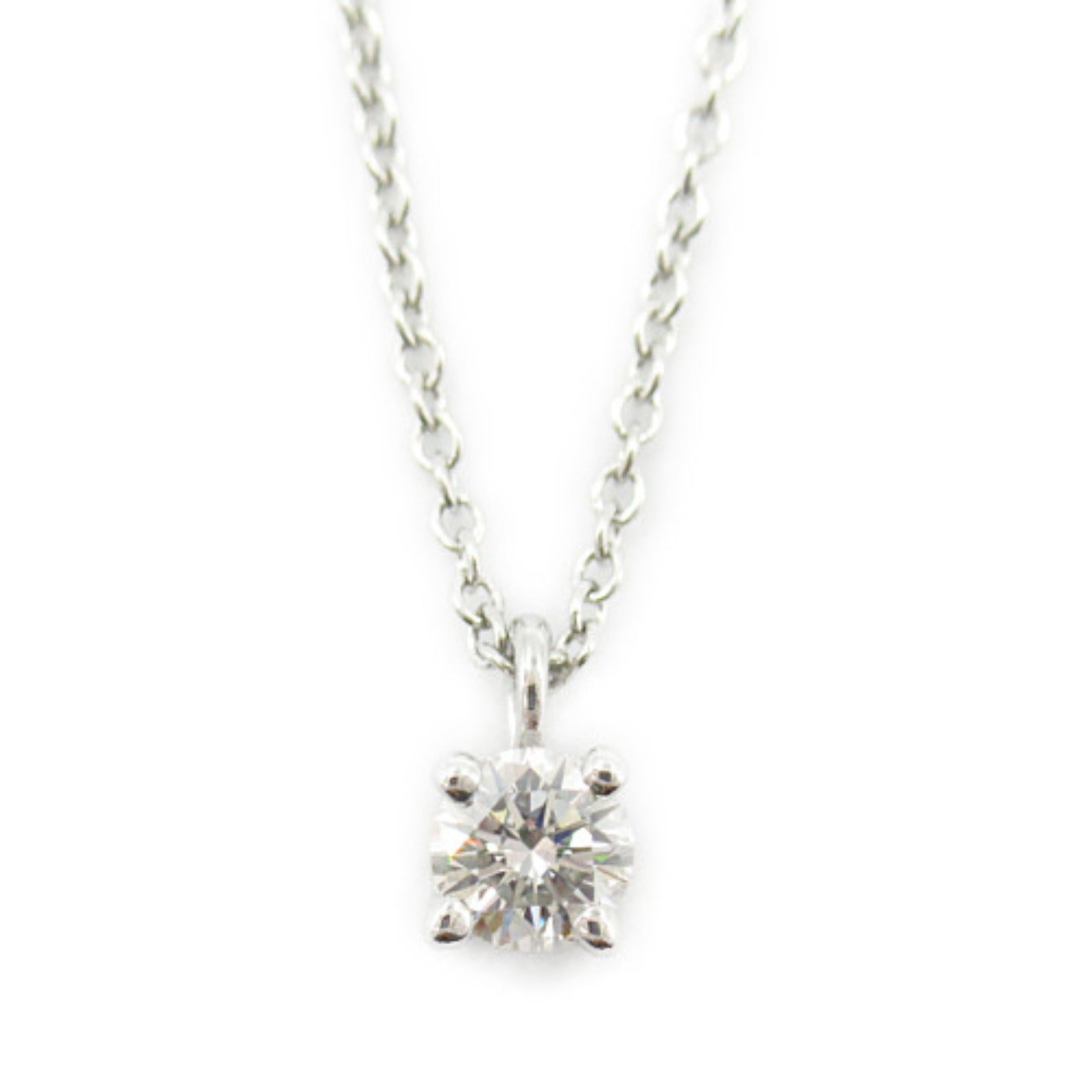 Tiffany & Co Platinum Diamond Solitaire Necklace