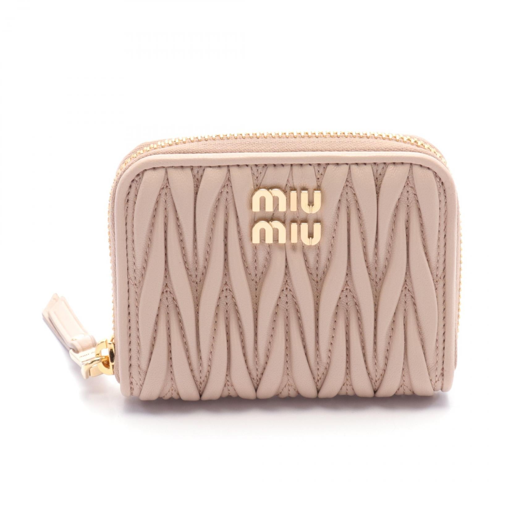 Miu Miu Matelasse Leather Coin Case Pink