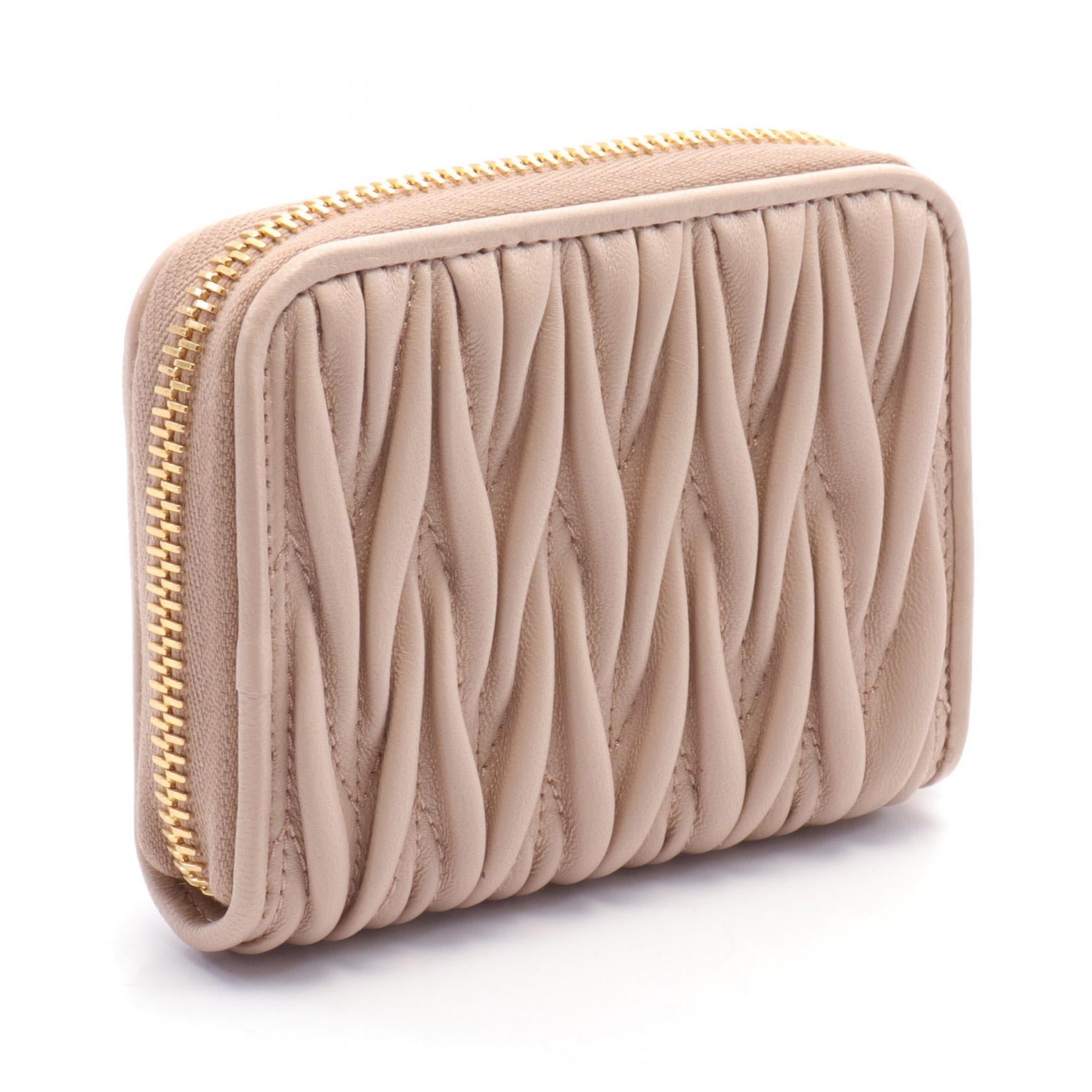 Miu Miu Matelasse Leather Coin Case Pink