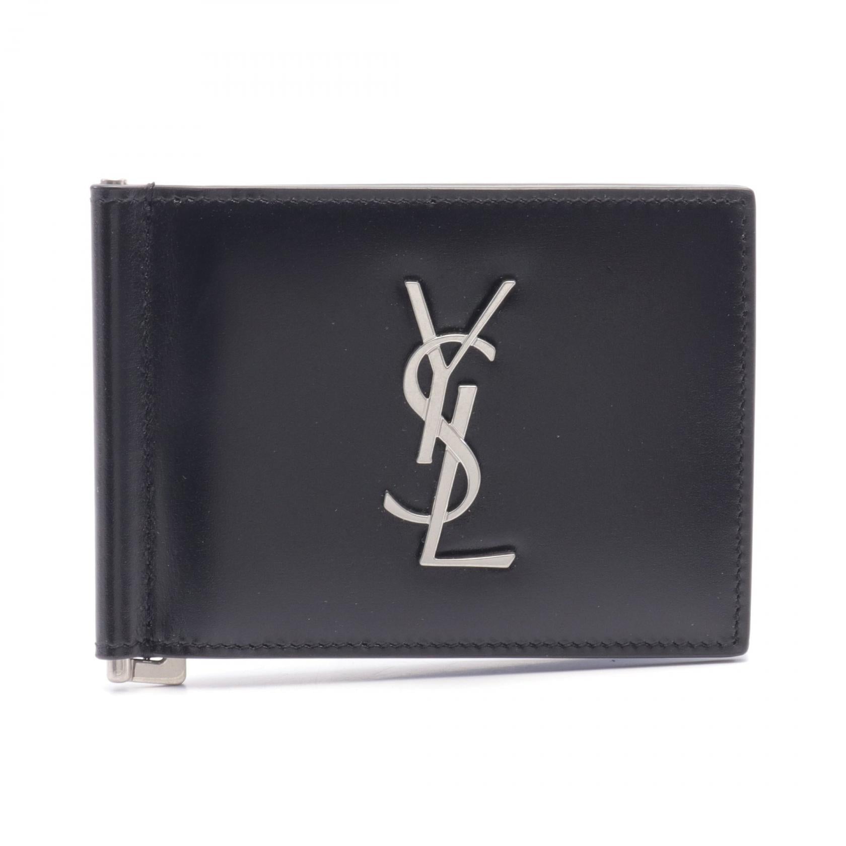 Saint Laurent Monogram Leather Wallet Black