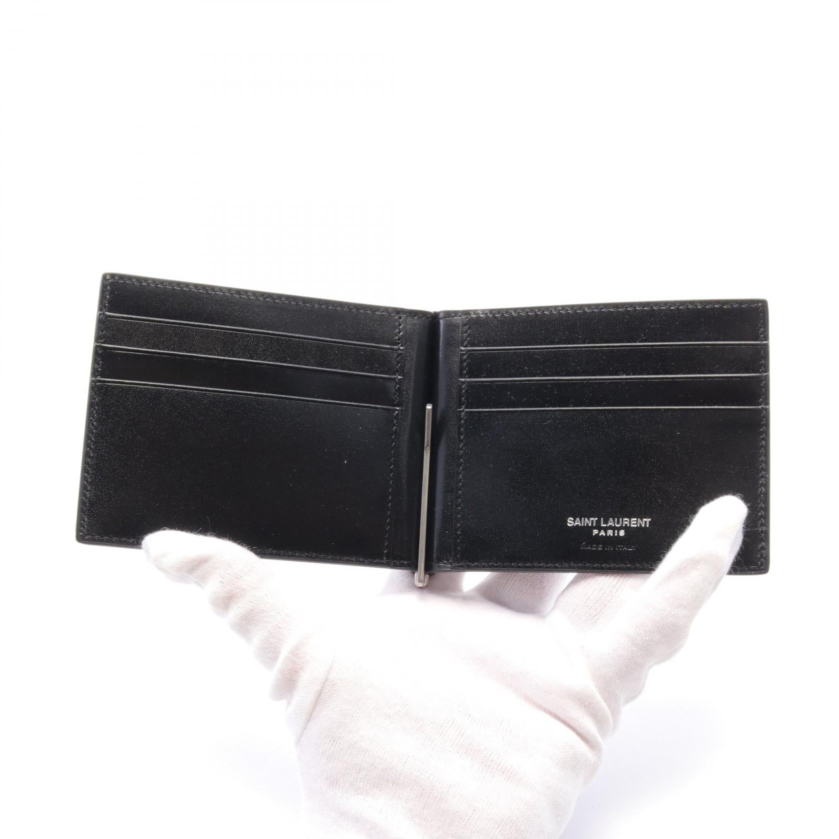 Saint Laurent Monogram Leather Wallet Black