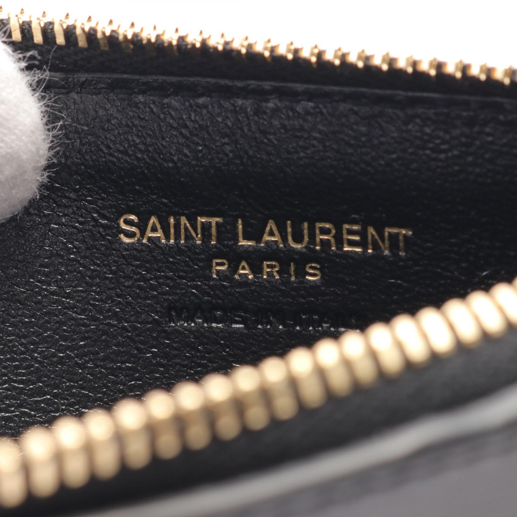 Saint Laurent Leather Coin Case Black