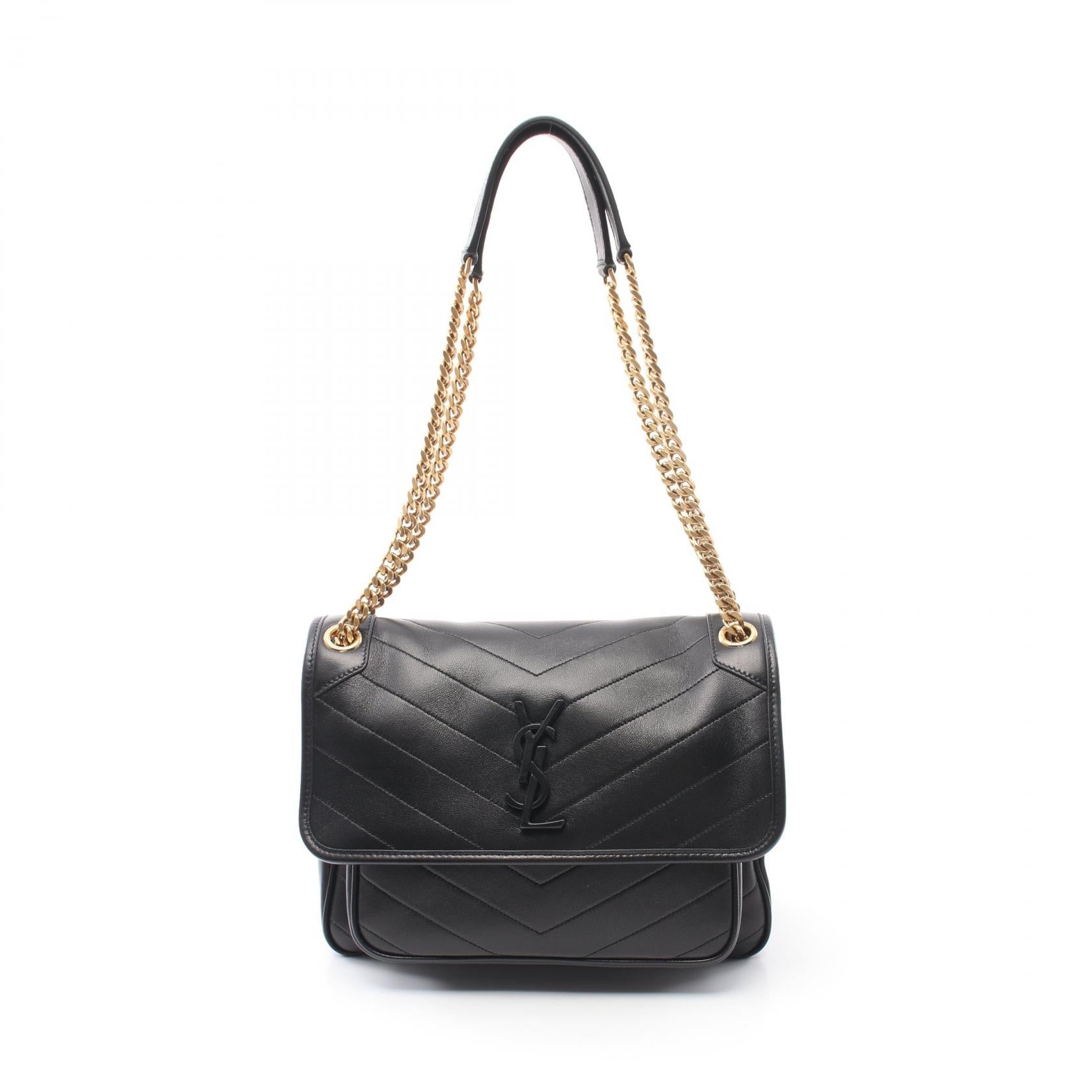 Yves Saint Laurent Leather Shoulder Bag Black