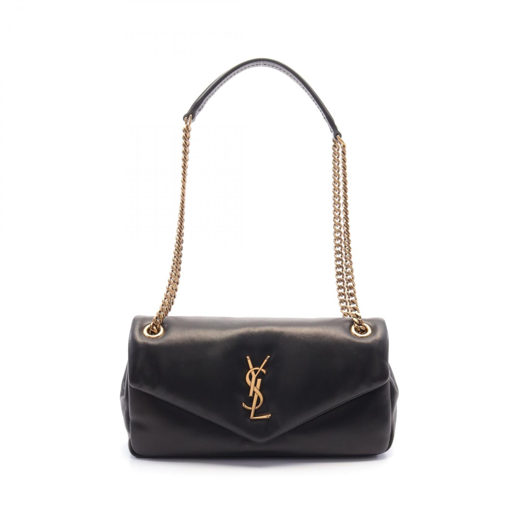 Saint Laurent YSL Logo Leather Shoulder Bag