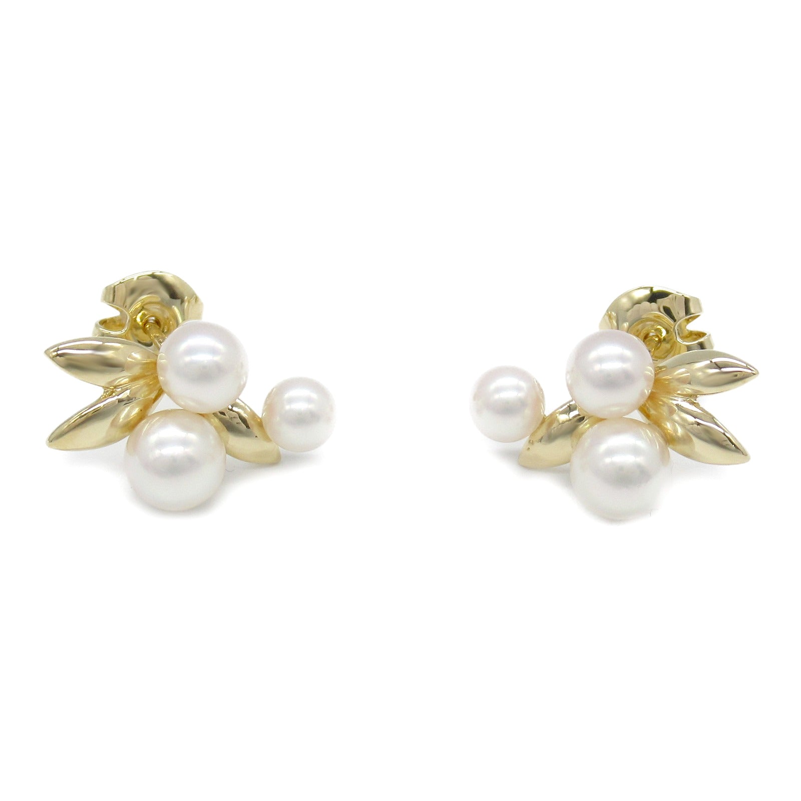 Tasaki Akoya Pearl Earrings K18 Yellow Gold