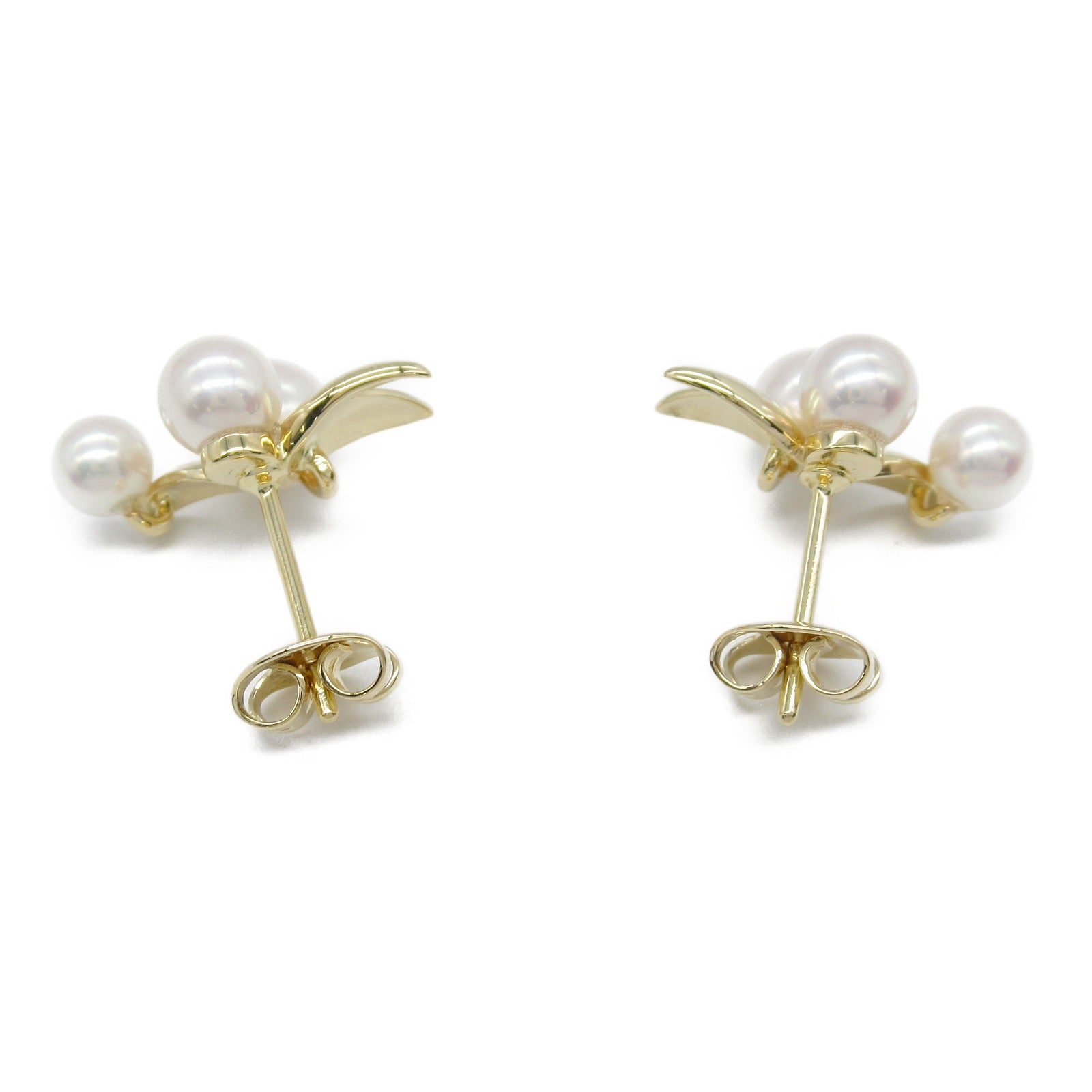 Tasaki Akoya Pearl Earrings K18 Yellow Gold