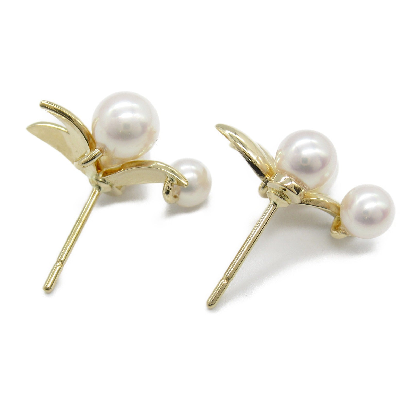 Tasaki Akoya Pearl Earrings K18 Yellow Gold