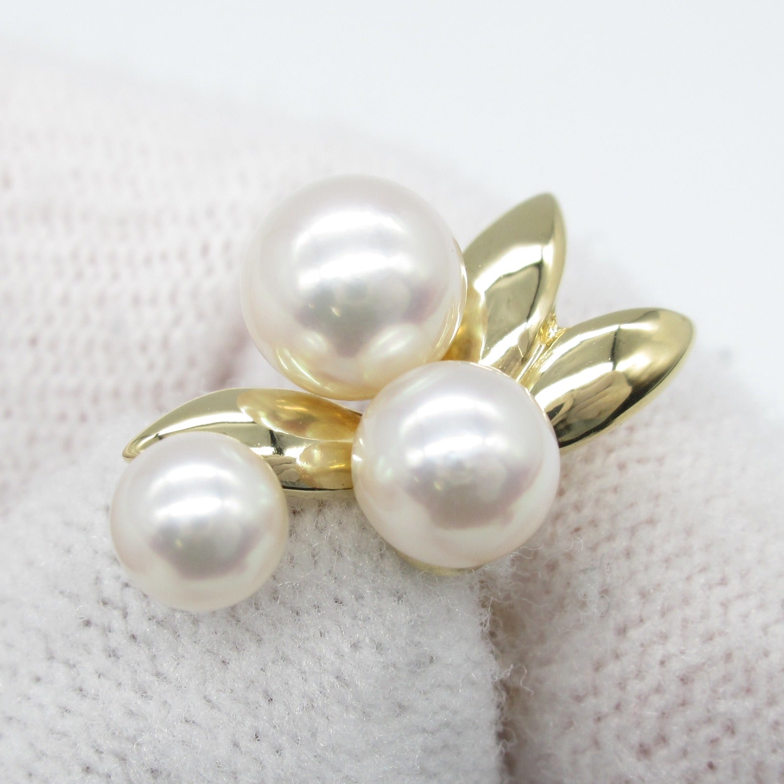 Tasaki Akoya Pearl Earrings K18 Yellow Gold