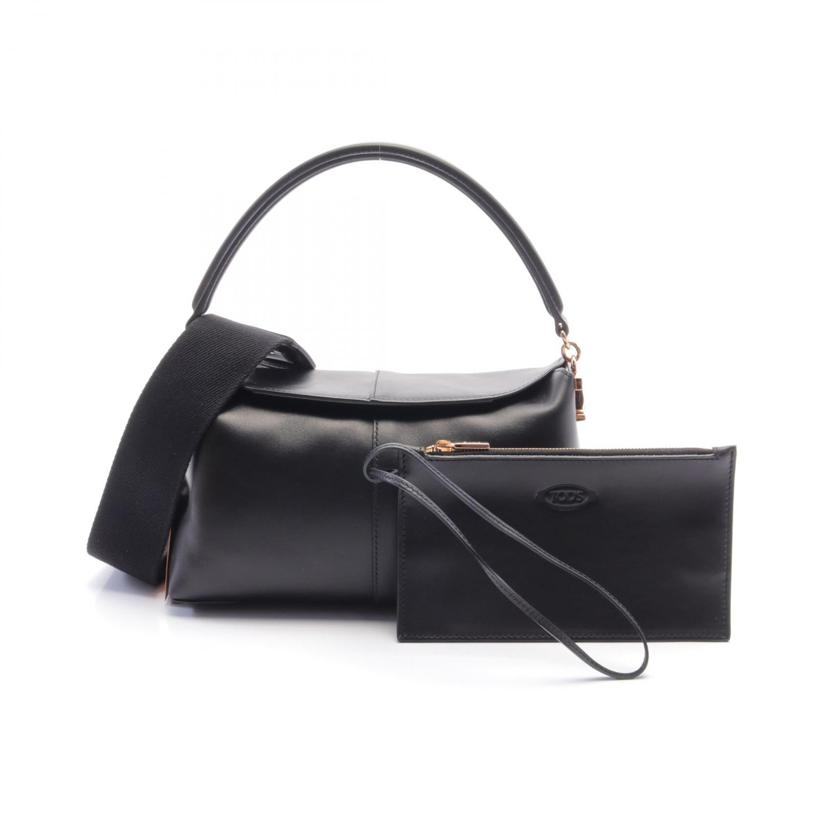 Tod's Leather T Case Handbag Black