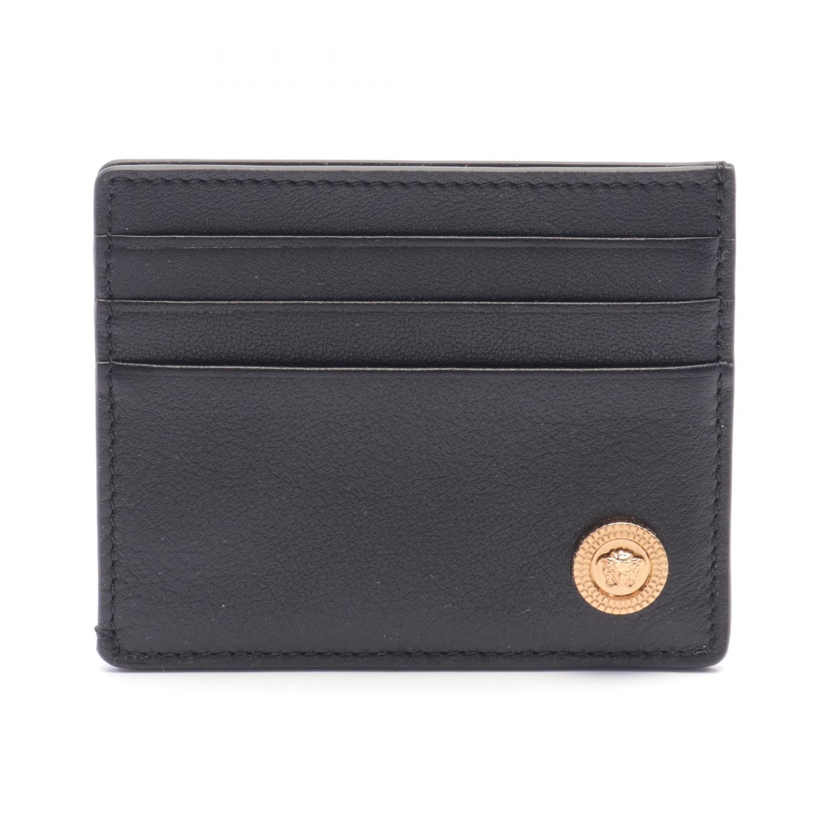 Versace Medusa Leather Card Case Black