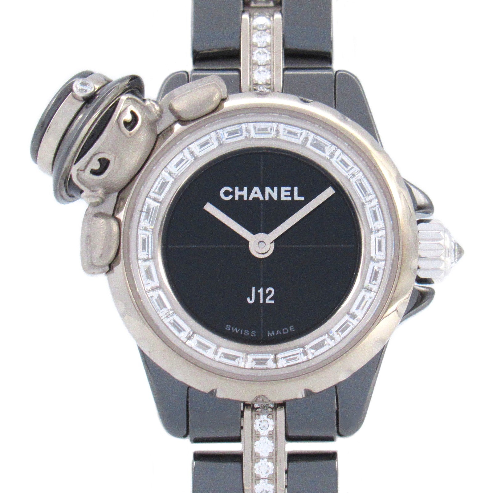 Chanel Mademoiselle J12 XS Watch Ceramic K18WG H7433