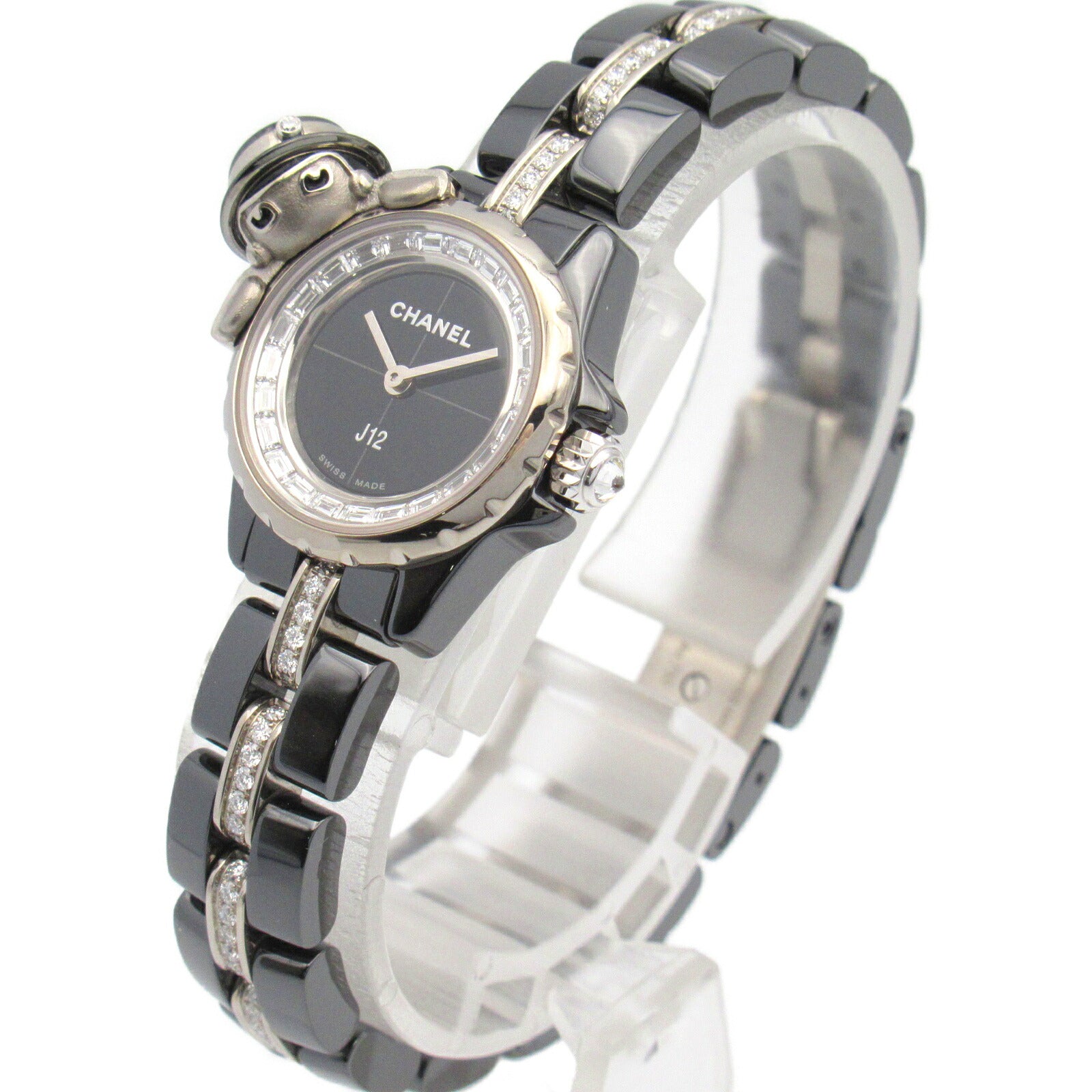 Chanel Mademoiselle J12 XS Watch Ceramic K18WG H7433