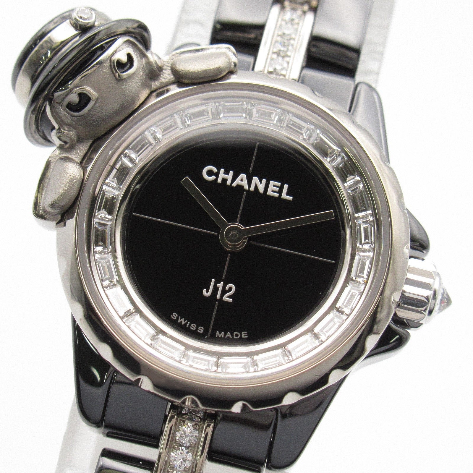 Chanel Mademoiselle J12 XS Watch Ceramic K18WG H7433