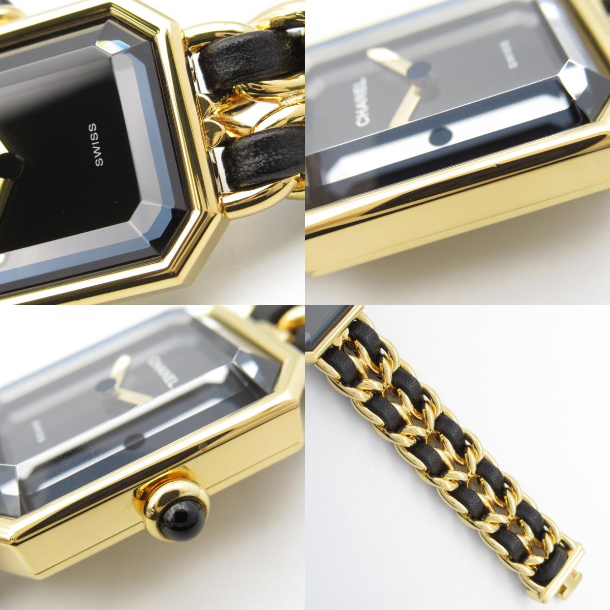 Chanel Premiere M Watch Gold Plated Leather