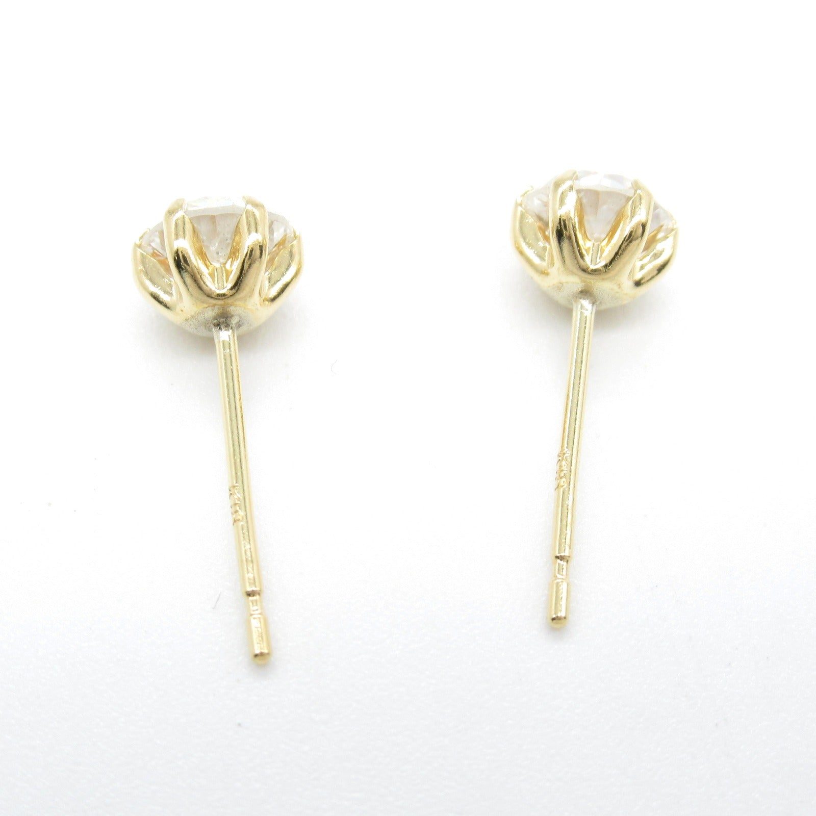 Diamond Earrings K18 Yellow Gold Jewelry