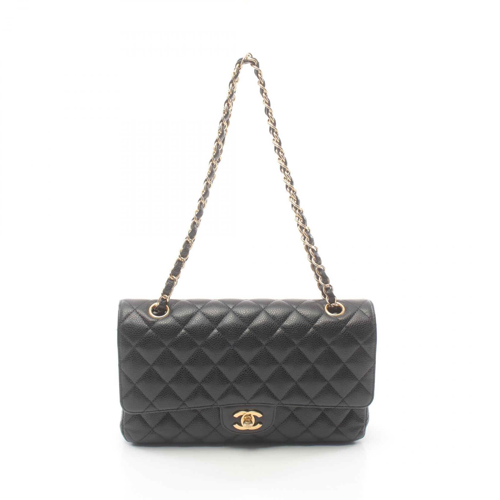 Chanel Matelasse W Flap Leather Shoulder Bag