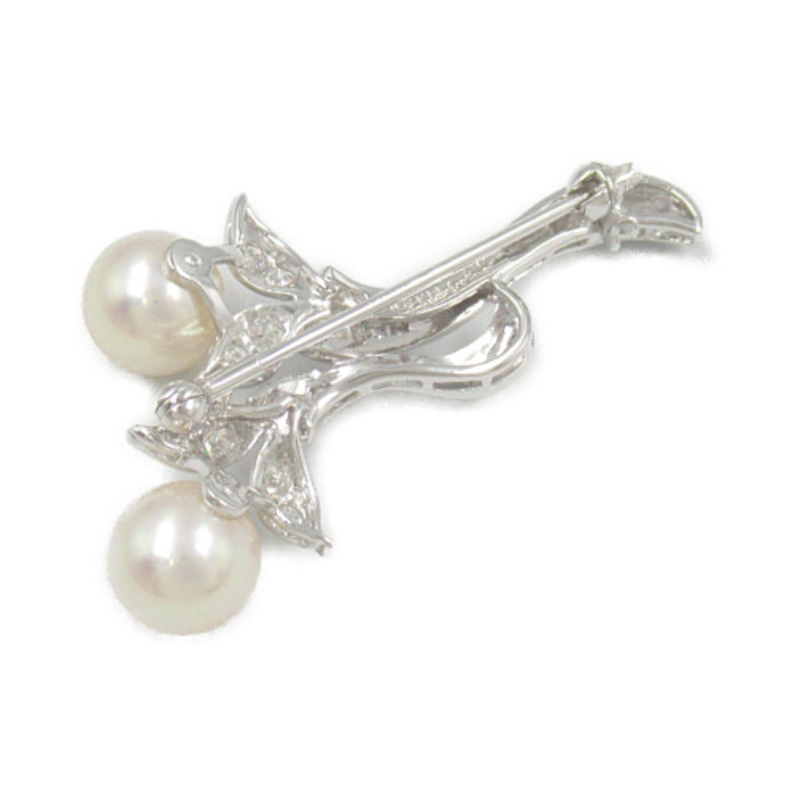 MIKIMOTO Akoya Pearl Diamond Brooch K14WG