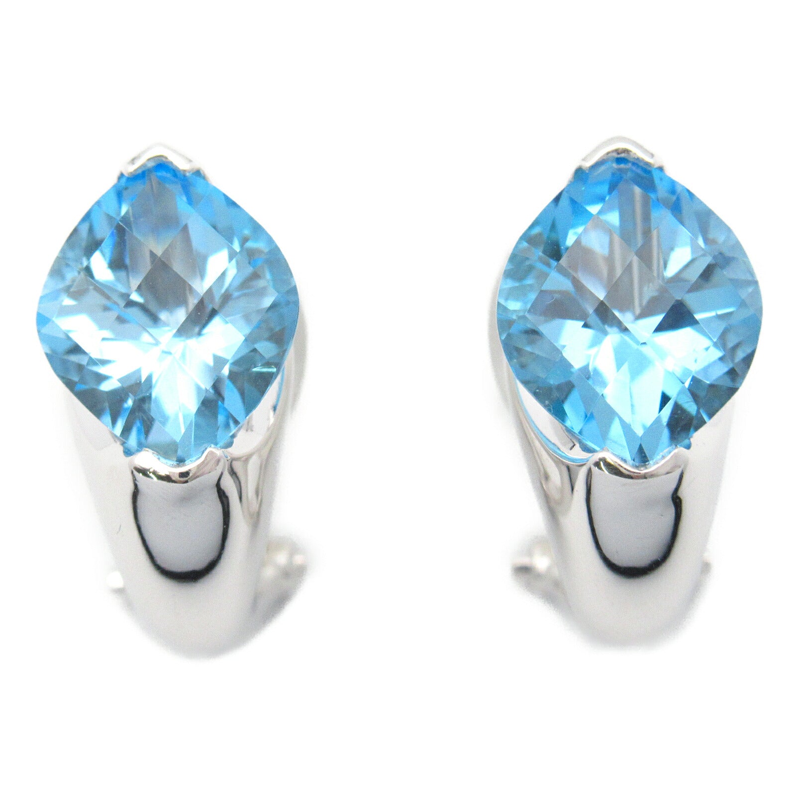 Tasaki Blue Topaz Earrings K18WG White Gold