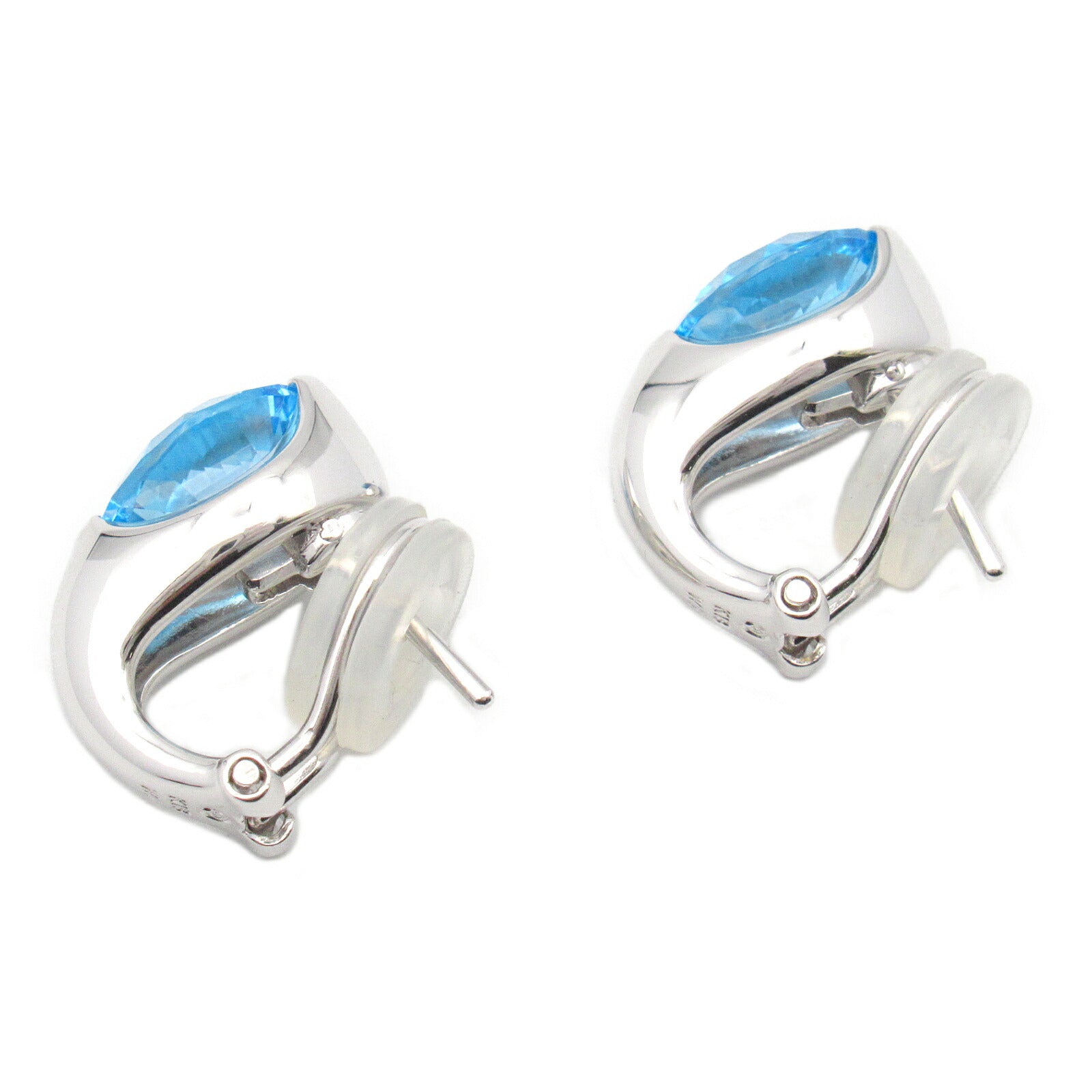 Tasaki Blue Topaz Earrings K18WG White Gold