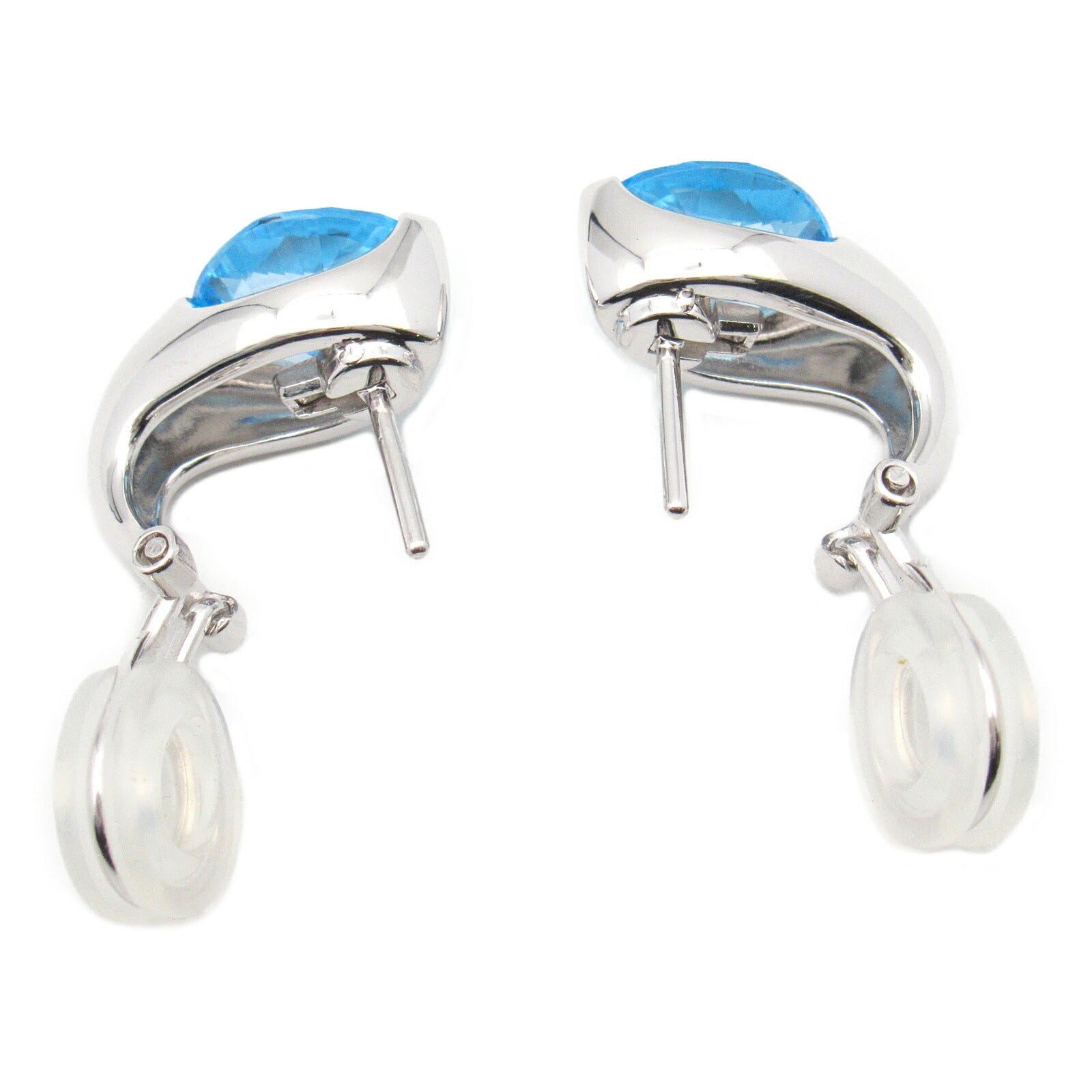 Tasaki Blue Topaz Earrings K18WG White Gold