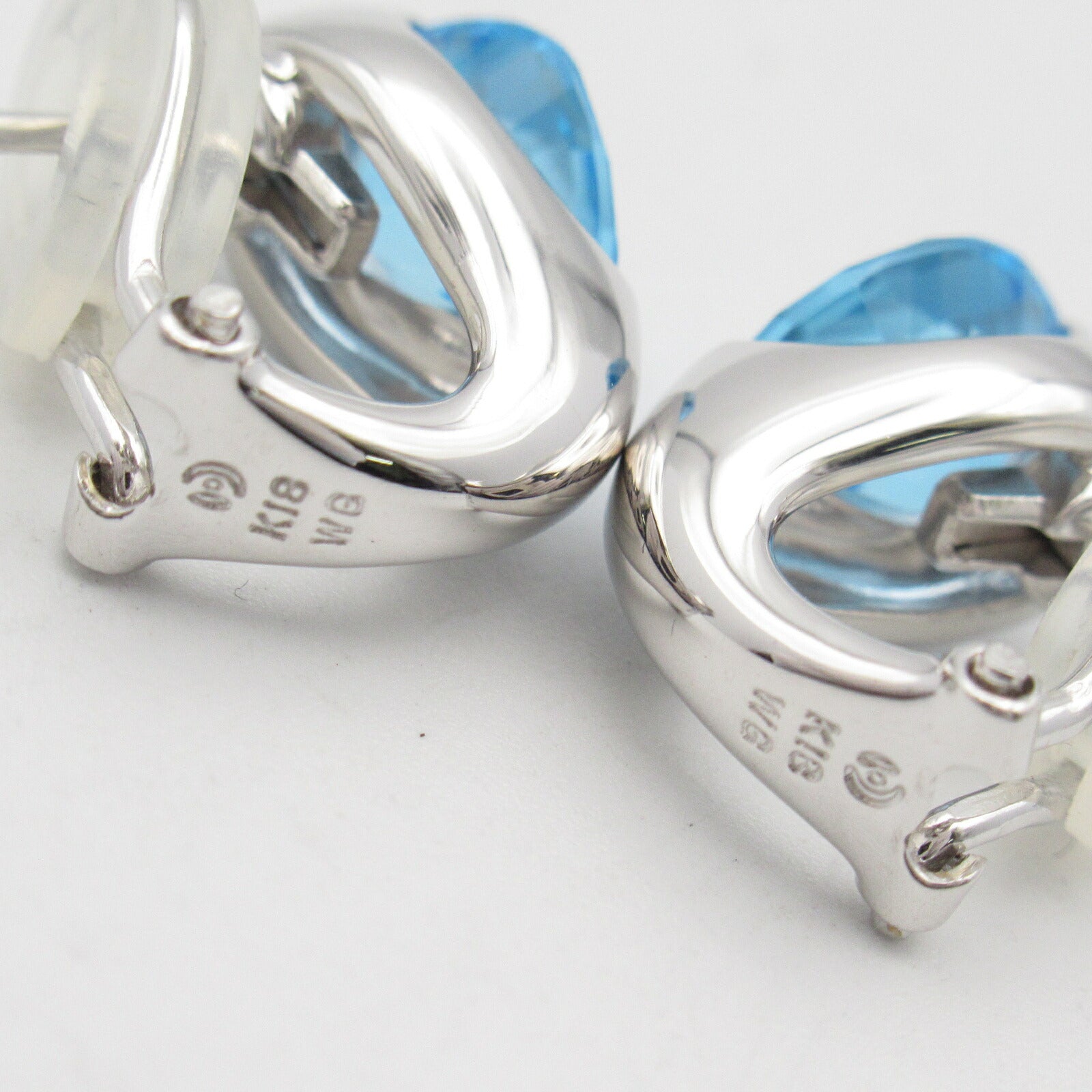 Tasaki Blue Topaz Earrings K18WG White Gold