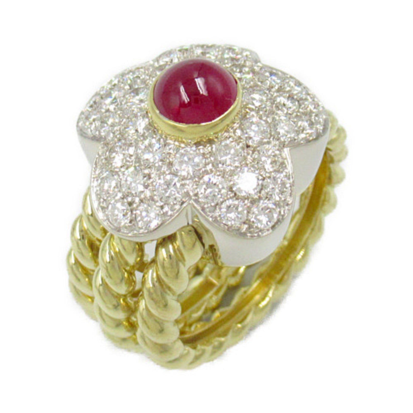 Ponte Vecchio Ruby Diamond Ring K18 Gold