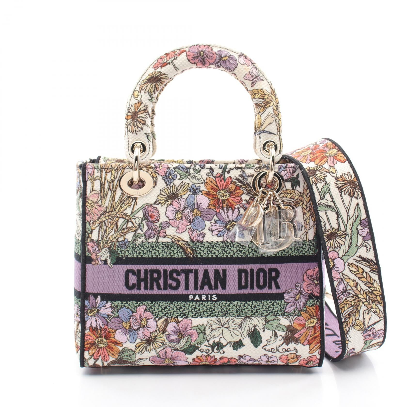 Dior Lady D-Lite Medium Canvas Handbag