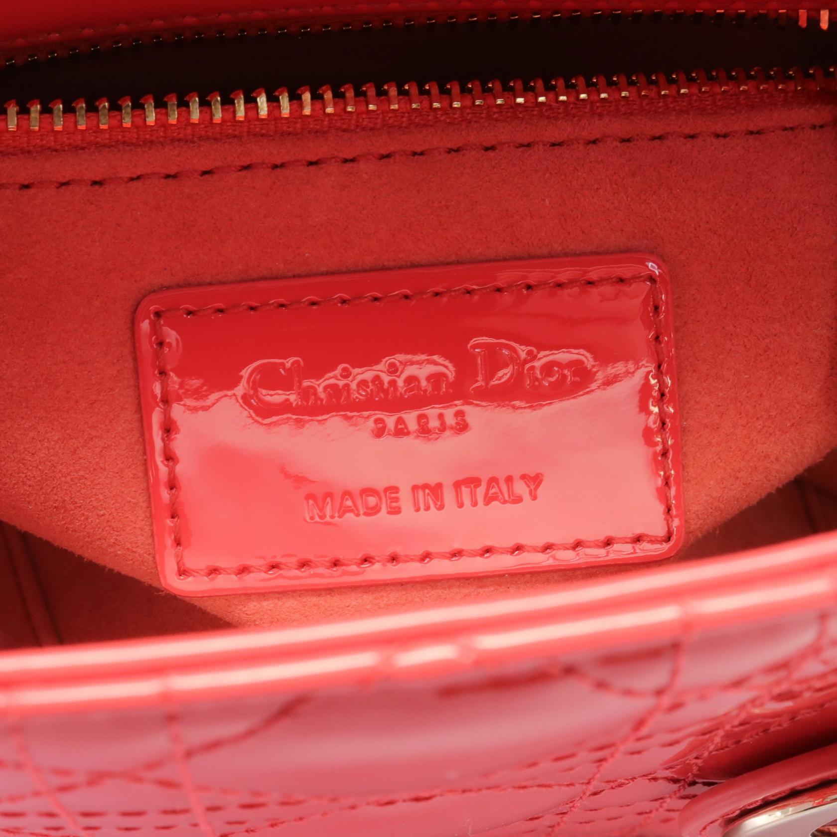 Dior Lady Dior Mini Cannage Handbag Red