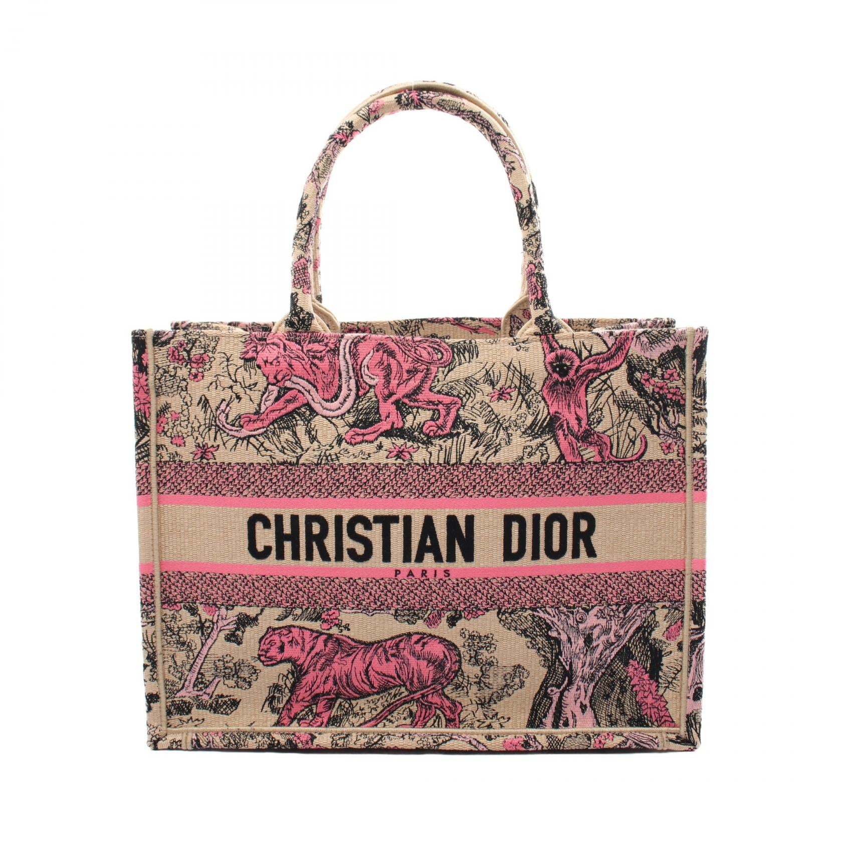 Dior Dioriviera Book Tote Medium Canvas Raffia Bag