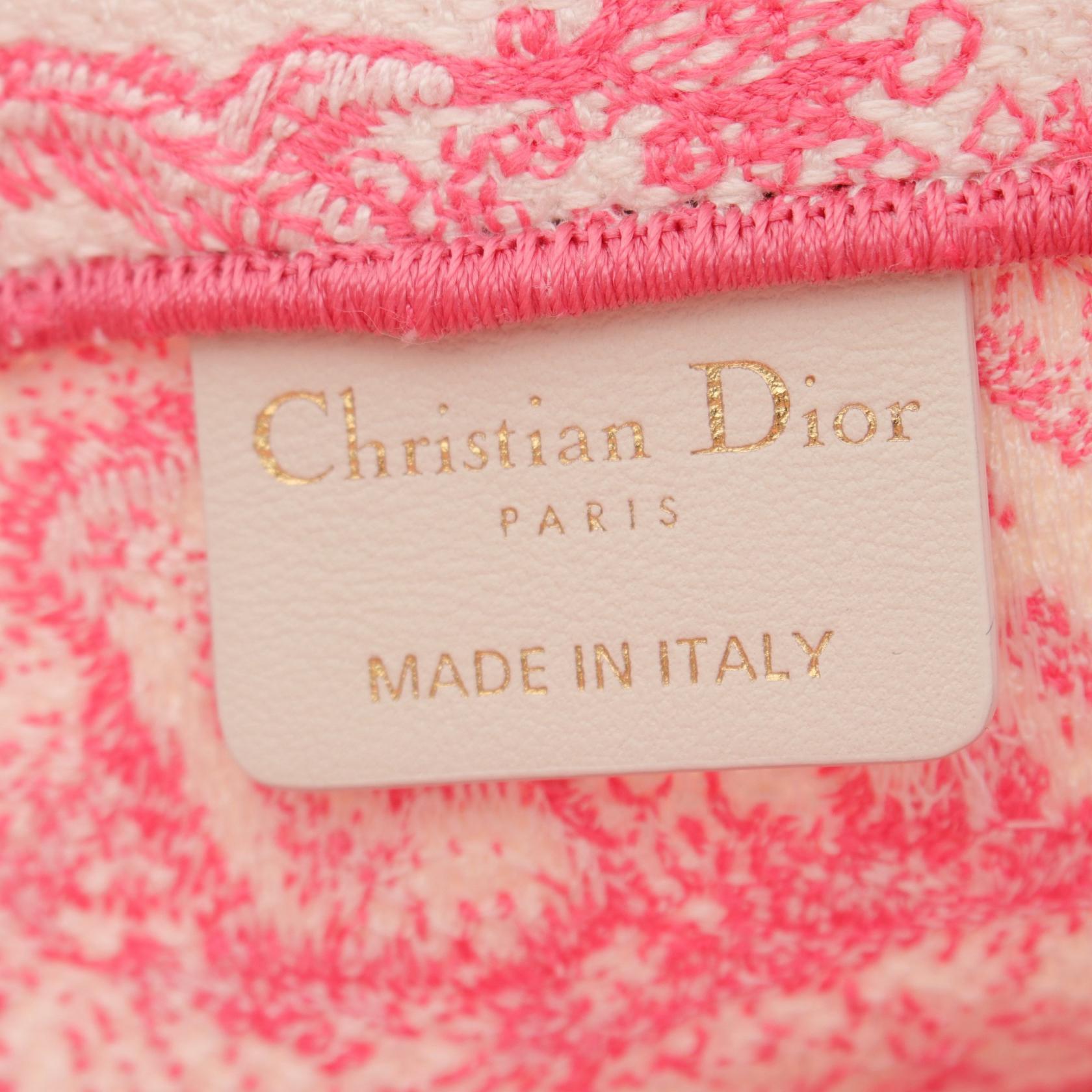 Christian Dior Book Tote Canvas Bag Pink/White