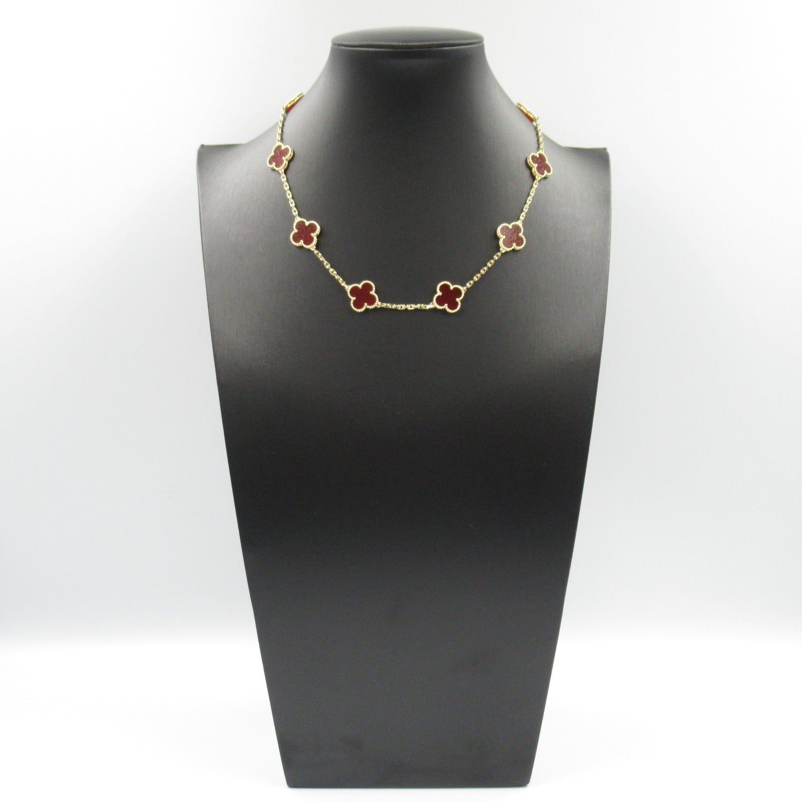 Van Cleef & Arpels Vintage Alhambra Carnelian Necklace K18 YG