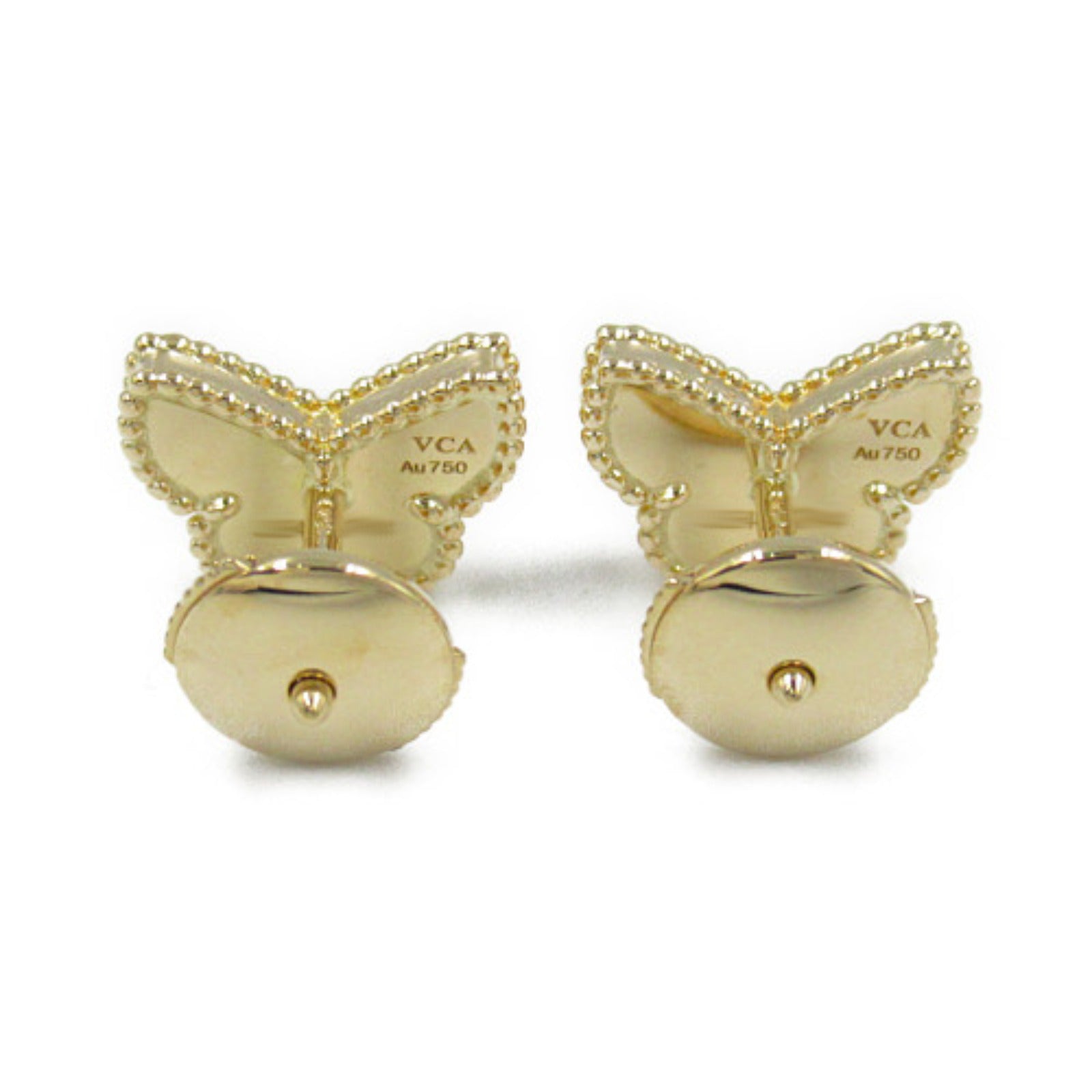 Van Cleef & Arpels Sweet Alhambra Butterfly Shell Earrings K18 YG