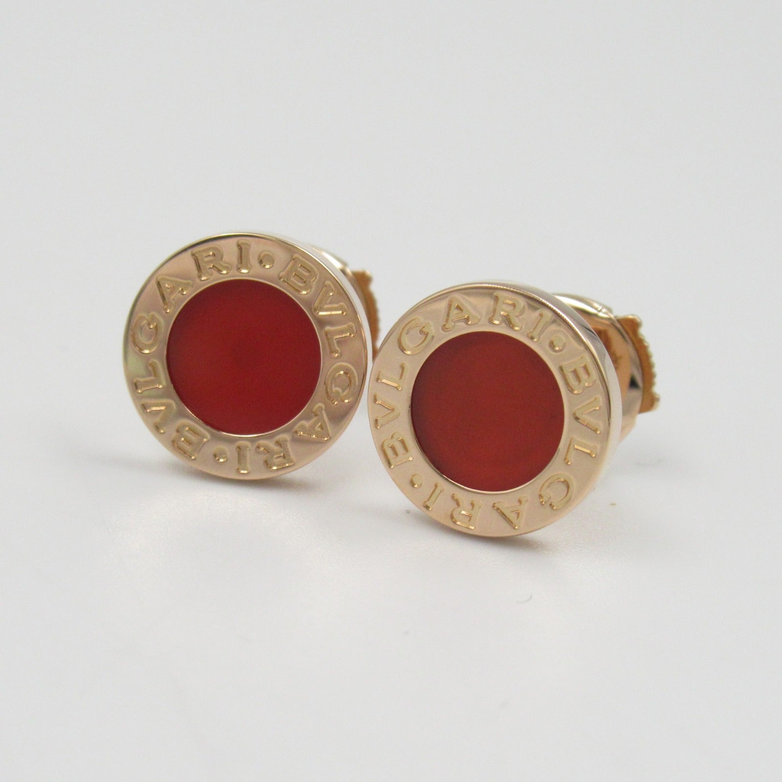 Bvlgari Carnelian K18PG Pink Gold Earrings