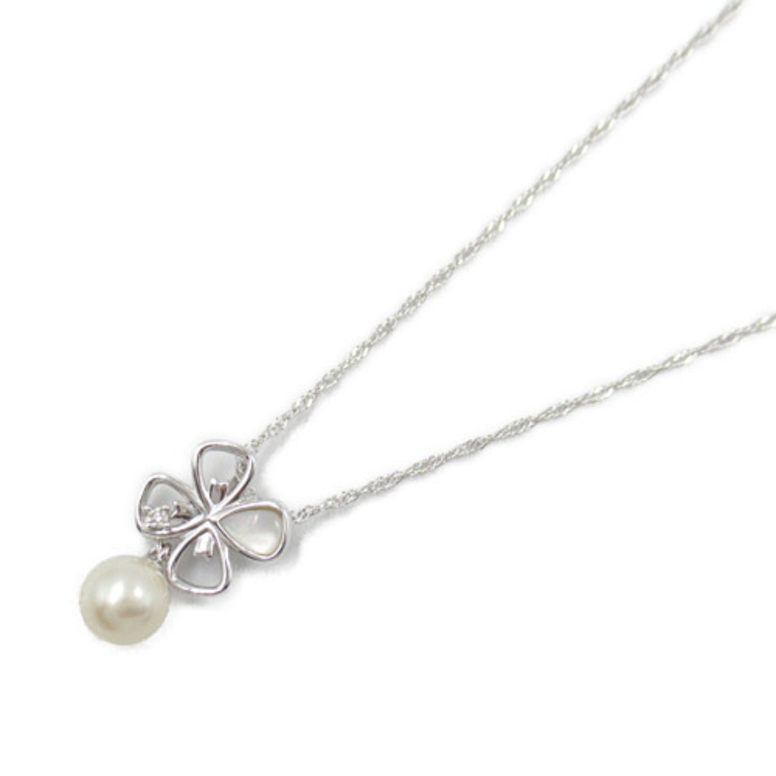 Tasaki Diamond Pearl Shell Necklace K18WG