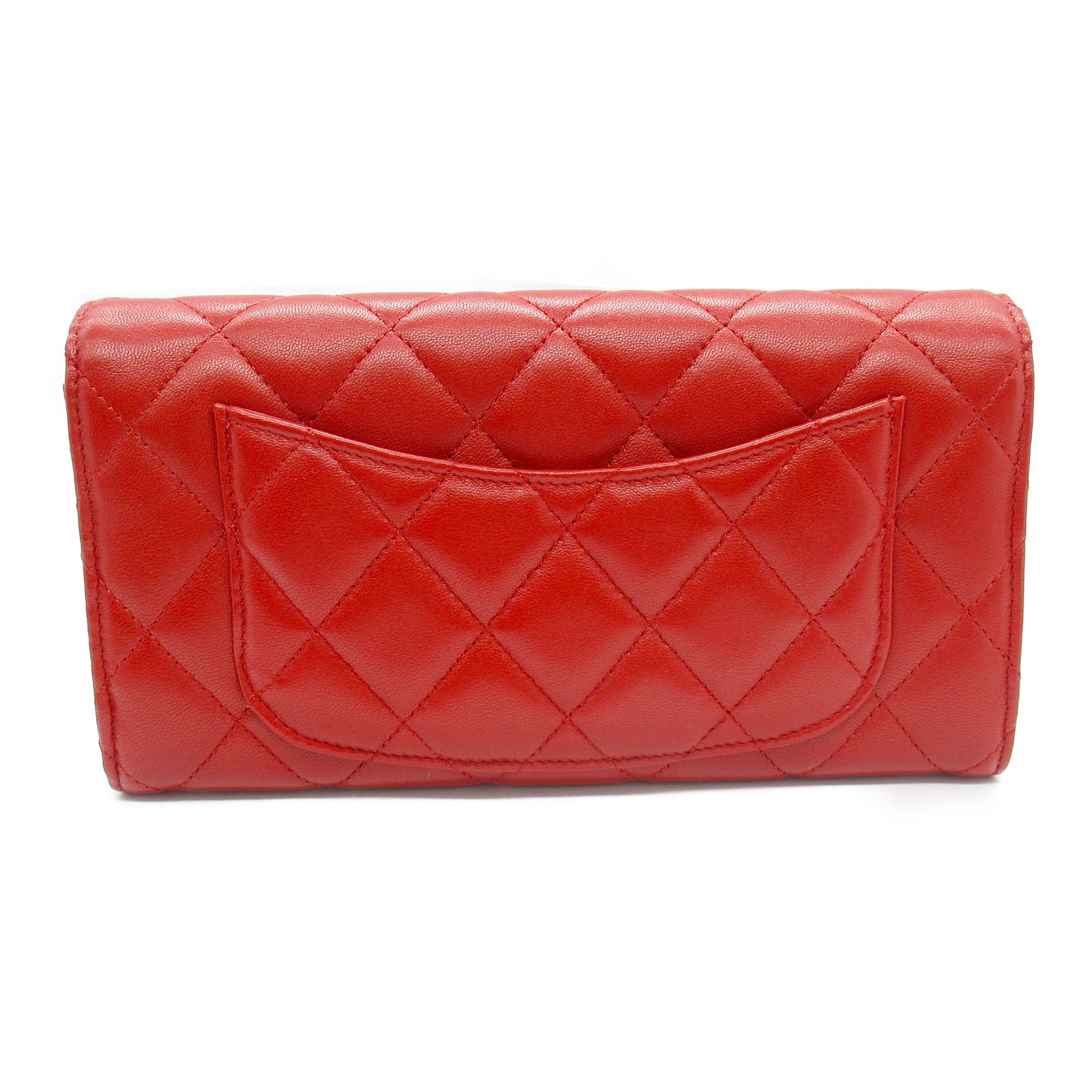 Chanel Matelasse Lambskin Bifold Wallet Red