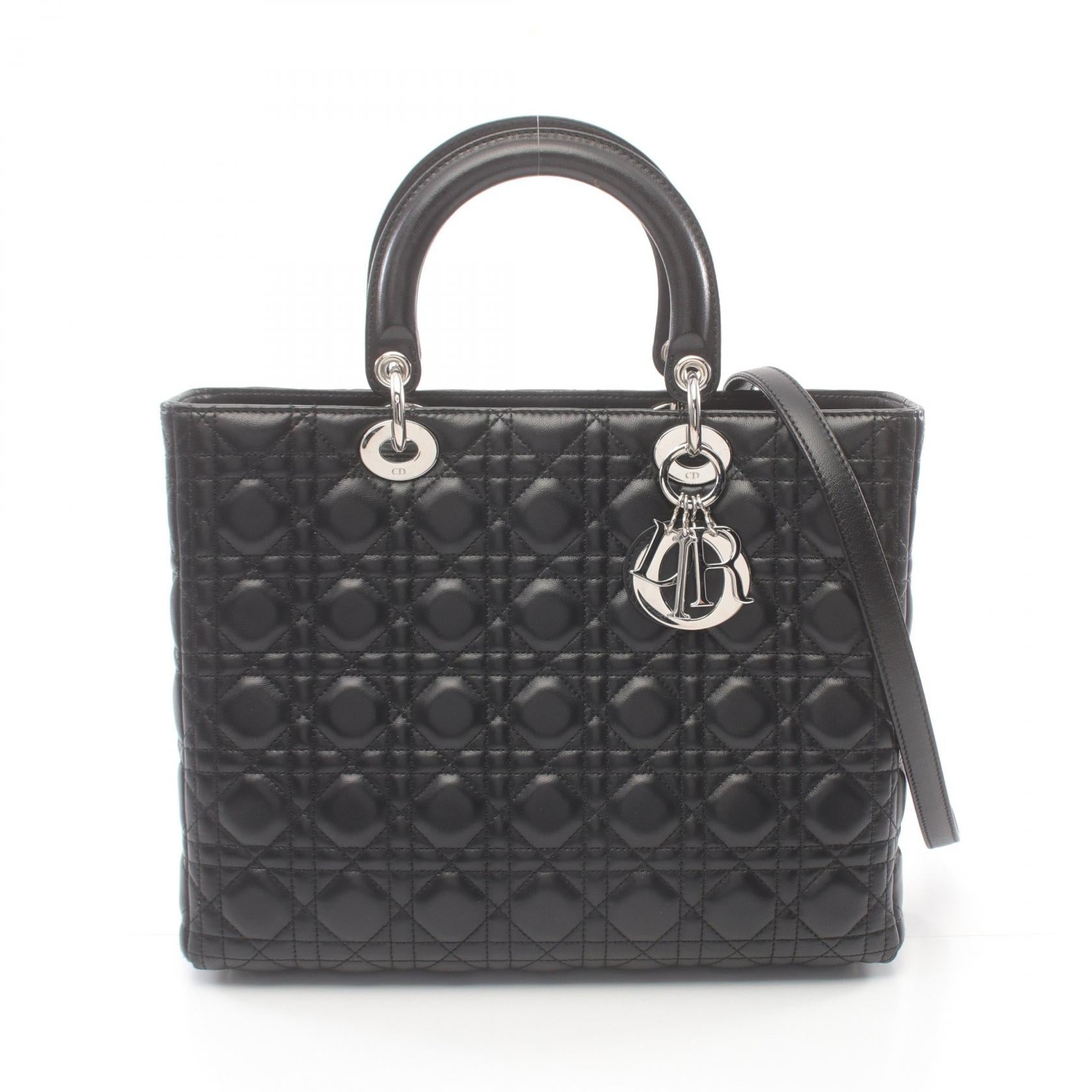 Dior Lady Dior Cannage Leather Handbag Black