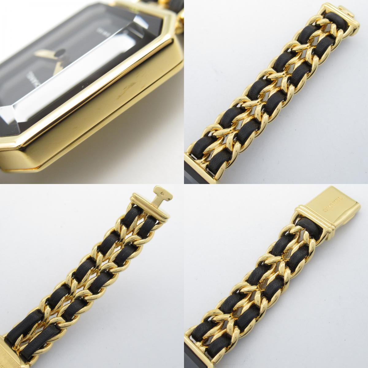 Chanel Premiere S Quartz Watch Gold Plated Leather