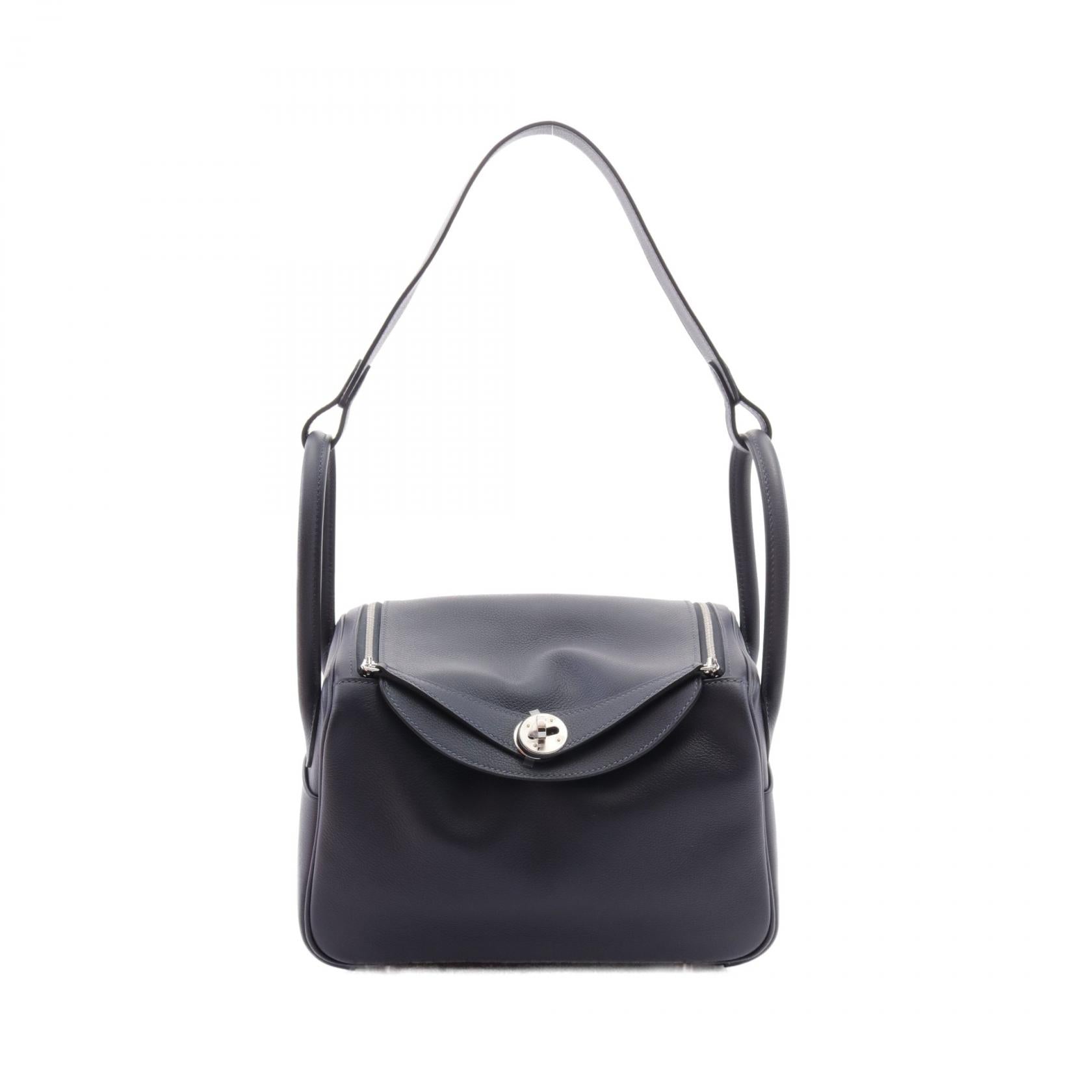 Hermes Lindy 26 Evercolor Shoulder Bag Navy