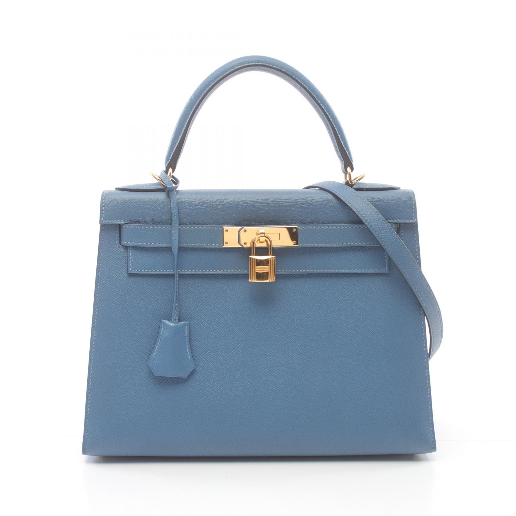 Hermes Kelly 28 Handbag Blue