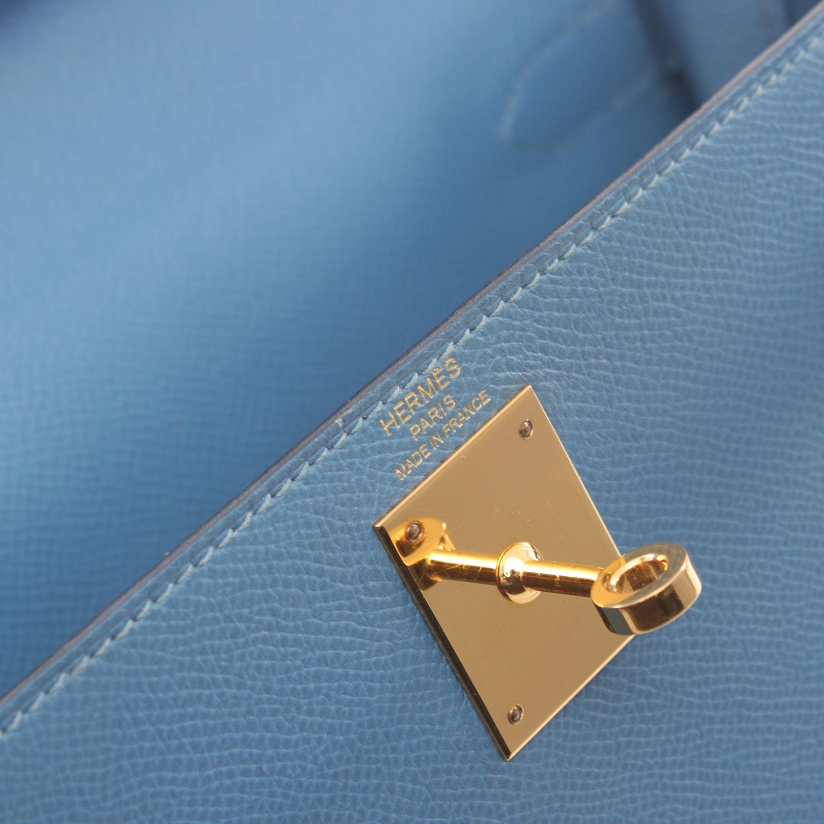 Hermes Kelly 28 Handbag Blue