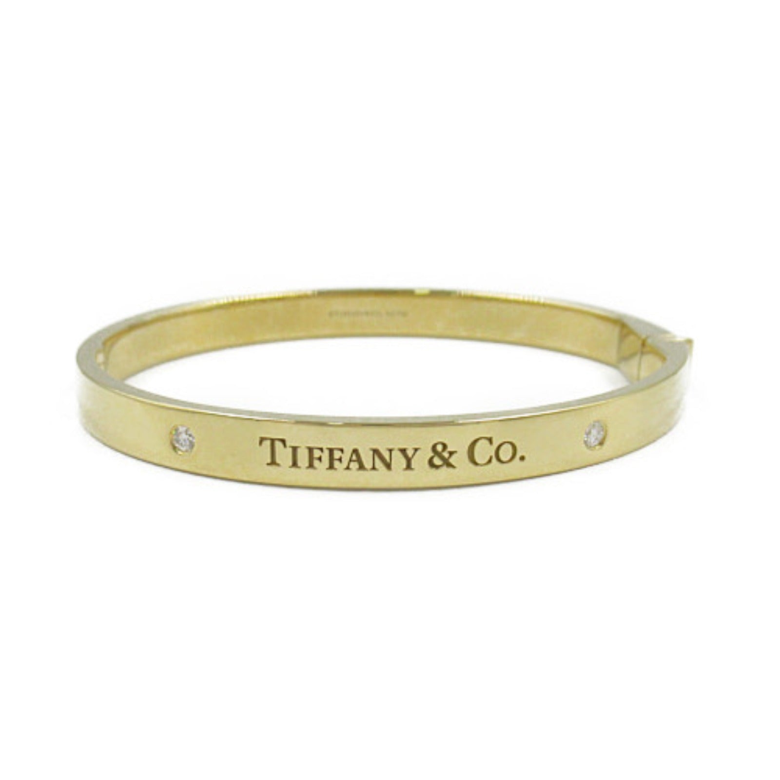 Tiffany & Co Diamond K18 Yellow Gold Hinge Bangle Bracelet