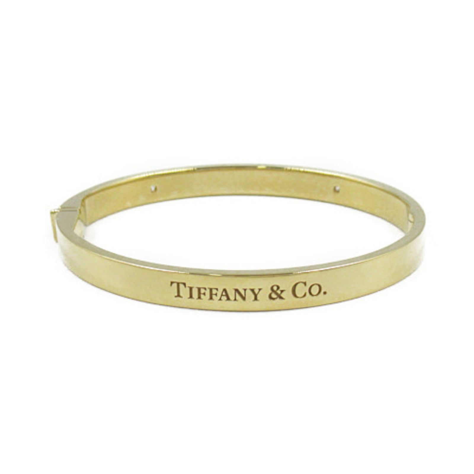 Tiffany & Co Diamond K18 Yellow Gold Hinge Bangle Bracelet