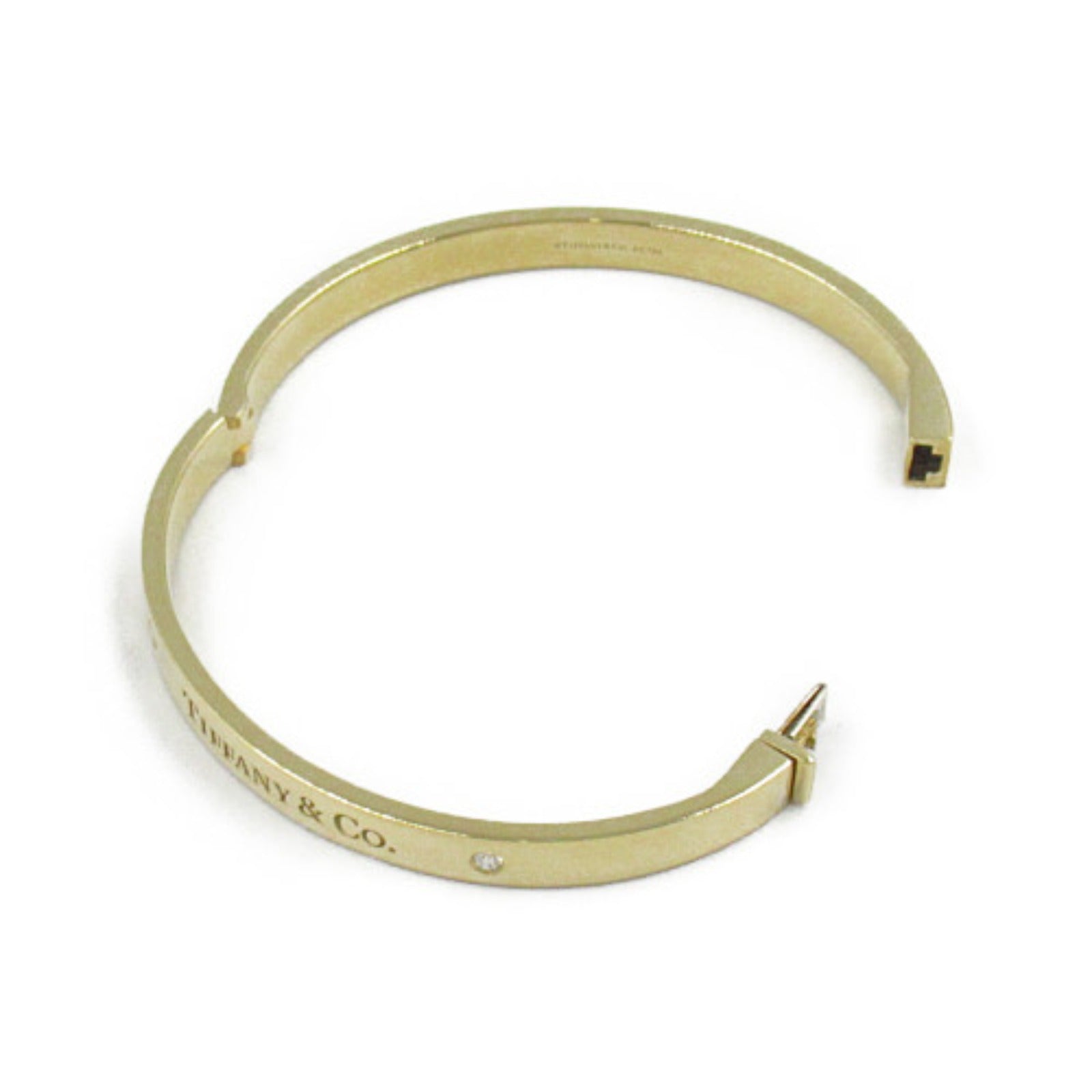 Tiffany & Co Diamond K18 Yellow Gold Hinge Bangle Bracelet