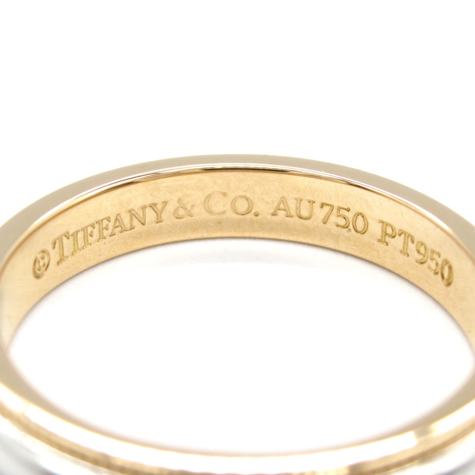 Tiffany & Co Platinum Pink Gold Milgrain Ring