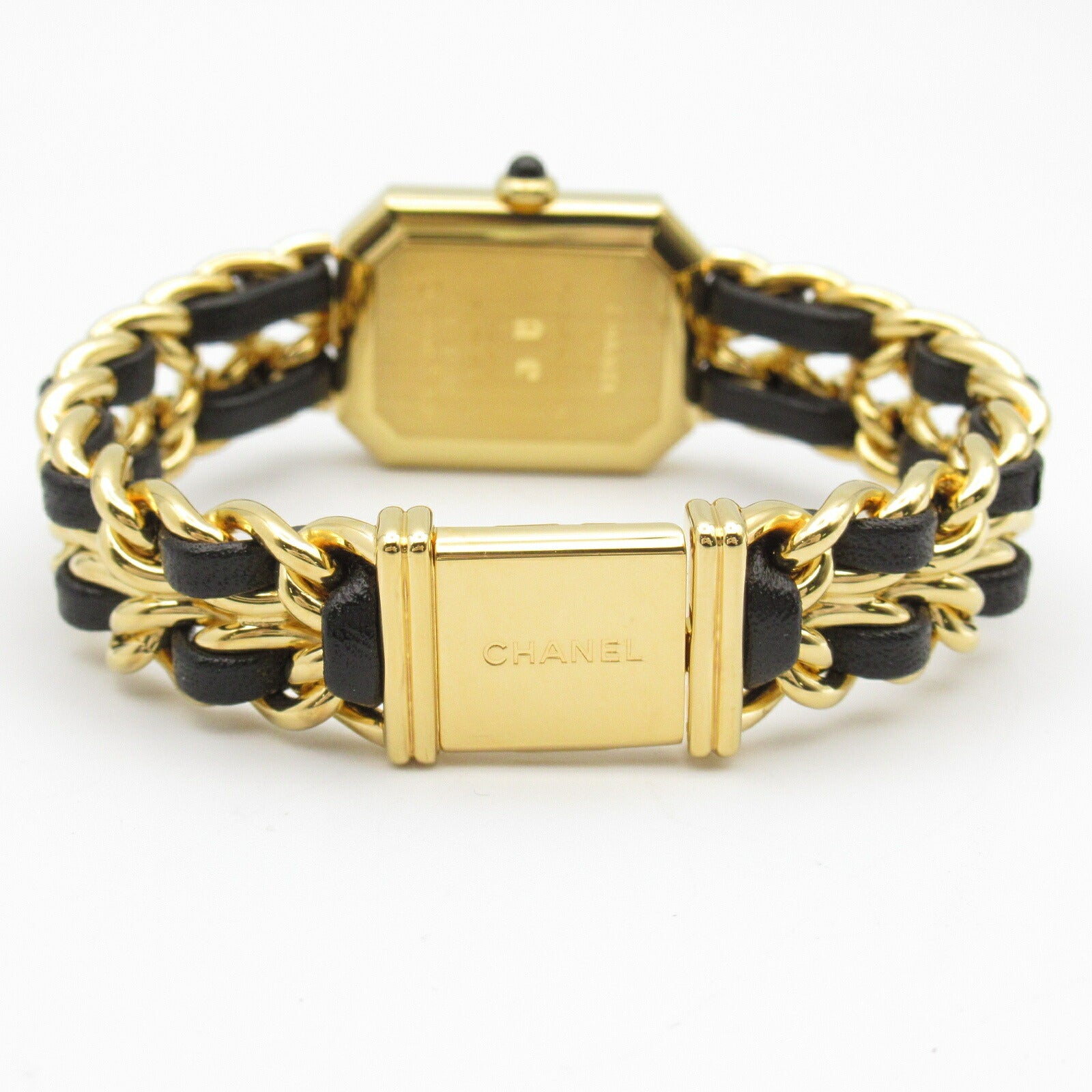 Chanel Premiere M Watch Gold Plated Leather Quartz H0001